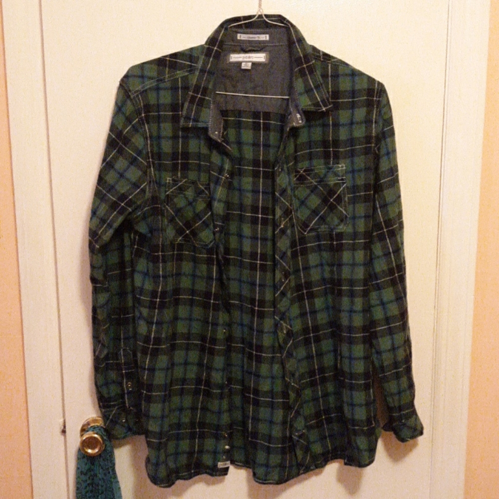 Green Classic Fit Flannel Shirt
